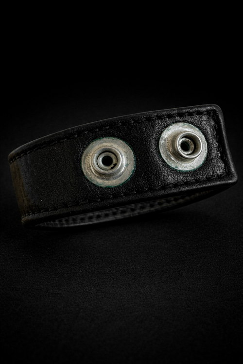 Chrome Hearts Adjustable Leather Sterlingsilver Snap Bracelet Cross 9 inches